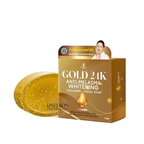 Precious Skin Gold 24K Whitening Collagen Facial Soap 50g – Anti-Melasma Thai Beauty Soap