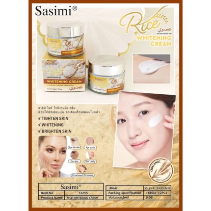 Sasimi Rice Whitening Cream – 50g Brightening Face Moisturizer from Thailand