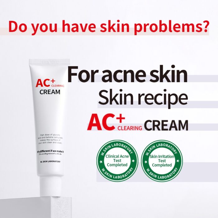 W. Skin Laboratory AC+ Clearing Cream – 60ml Acne Treatment Moisturizer